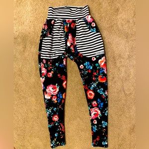 🖤💖Swag-eez floral striped joggers hip hop pants dance size XS